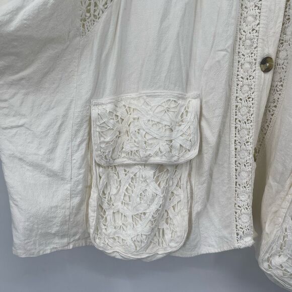 Free People Louisa Jacket Viscose/Linen Sz L - Picture 5 of 10